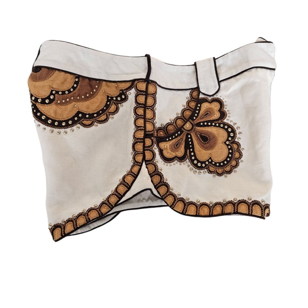 Zimmermann Embellished White & Tan Western Shorts - Picture 4 of 11